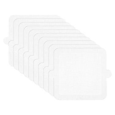 Imagem de Coletor de cabelo de ralo de chuveiro descartável, 10 peças de adesivos de malha descartáveis para chuveiro, banheira, pia, banheiro, cozinha, esgoto (100 mm x 100 mm, branco)