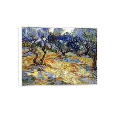 Imagem de Vincent van Gogh Famosa pintura em tela de arte de parede pronta para pendurar. Jardim. Imagem em moldura branca para decoração de sala de estar 30 x 40 cm 12 x 16 pol