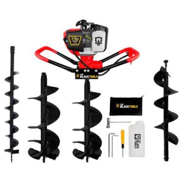 Imagem de Perfurador De Solo Gasolina 52cc + Brocas 100mm 150mm 200mm - THE BLAC