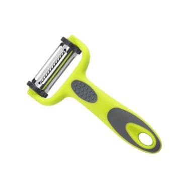 Imagem de Descascador Manual 3 em 1 para Legumes e Frutas - Multifuncional com 3 Lâminas de Aço Inox Rápido e Fácil de Usar e Limpar (VERDE)