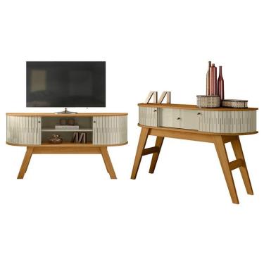 Imagem de Rack Bancada Atlanta Com Aparador Estoril Cumaru Opala - Madetec