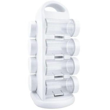 Imagem de Porta Tempero Condimento 8 peças Em Plástico 28x12x14 cm - Show House