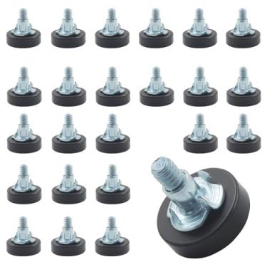 Imagem de Bonsicoky Niveladores versáteis de móveis rosqueados de 1/10.2 cm-20 - pacote com 24 pés ajustáveis com porcas em T para pernas de armário, mesa e cadeira - Solução para superfícies irregulares
