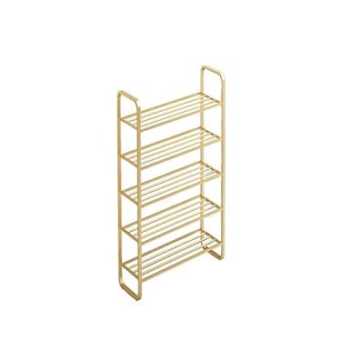 Imagem de Sapateira, sapateira de ferro de 5 camadas, prateleira organizadora de sapatos, prateleira de sapatos de arte de ferro multicamadas, perfeita para banco de entrada, banco de banheiro, organizador de