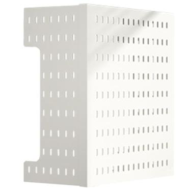 Imagem de Kit de suporte de parede com ganchos - painel de exibição de metal para garagem, cozinha e banheiro - capa protetora de tubo de aquecedor de água a gás - branca, 42 x 15 x 26 cm