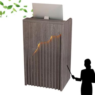 Imagem de Mesa de recepção, mesa de boas-vindas moderna, balcão de varejo para caixa, caixa registradora, mesa de loja, com luzes e gavetas trancáveis, para salão, recepção, checkout, escritório, supermercado