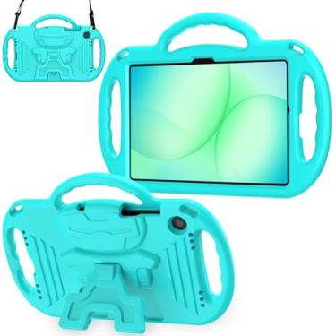 Imagem de AVAWO Capa infantil para Samsung Galaxy Tab A11+ Plus/A9+ Plus de 11 polegadas, com alça, alça leve à prova de choque com suporte, modelo 2025/2023 com cordão, turquesa