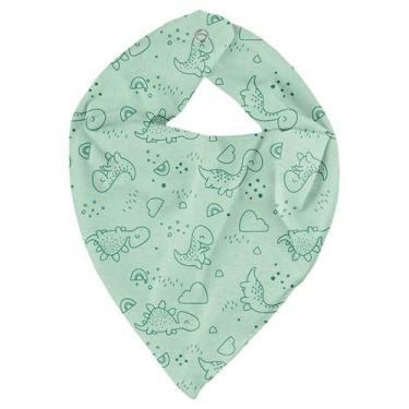 Imagem de Babador Bandana em Malha para Bebê 22 cm x 28 cm Bublim, Dino Verde