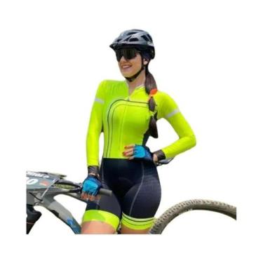 Imagem de Conjunto De Ciclismo Feminino De Manga Longa Little Monkey 20D GEL, Ma