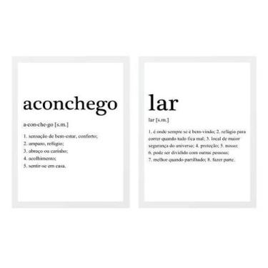 Imagem de Kit 2 Quadros Significado Lar Aconchego 33X24Cm - Quadros On-Line