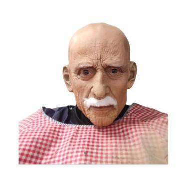 Imagem de Máscara Realista De Látex De Velho Com Barba Branca E Textura De Pele 