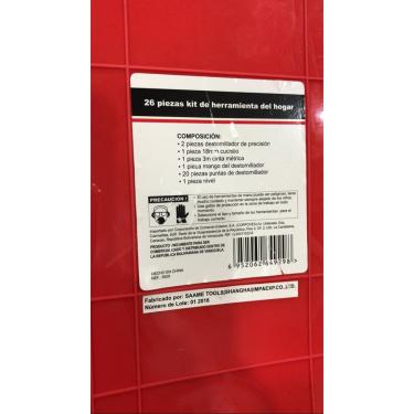 Imagem de KIT DE FERRAMENTAS COM 26 PEÇAS PROFISSIONAL + MALETA DE PROTEÇÃO = ESTILETE + TRENA + MEDIDOR NIVEL + KIT MINI BITS MUL