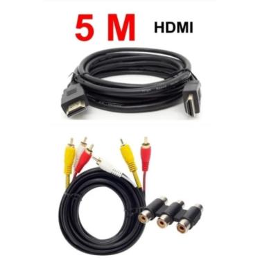Imagem de Cabo Extensor Prolongador Rca Emenda+ Cabo Hdmi 5 Mts