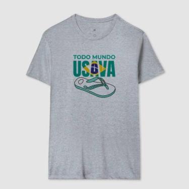 Imagem de Camisa Camiseta Unissex Todo Mundo Usaa Havaianas 100 Algodão Conforta