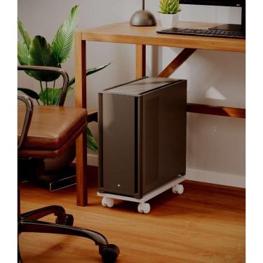 Imagem de Base para CPU Puglia Branco com Rodízios Base para Gabinete de PC