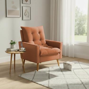 Imagem de Poltrona Sala de Estar 92cm Design Vibrante e Estilo Que Ilumina Sua Sala Laranja Ester