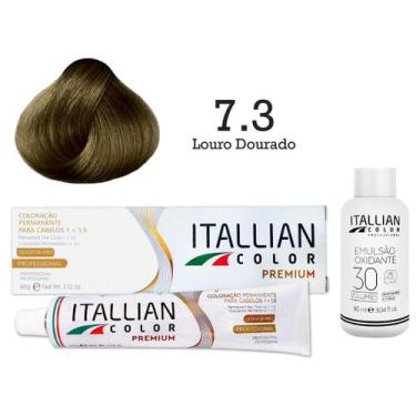 Imagem de Kit Coloração Itallian Color 7.3 Louro Dourado + Oxi 30