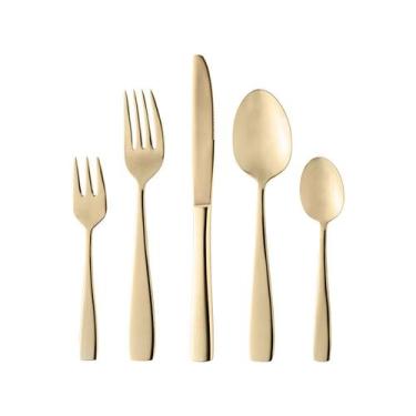 Imagem de Faqueiro 30 Peças Pisa Aço Inox Champanhe Fosco Wolff Gift Box - Saldã