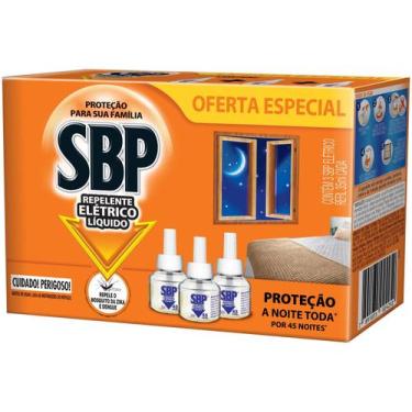 Imagem de Repelente Elétrico Líquido SBP 45 Noites com 3 Refis 35ml Cada Oferta 