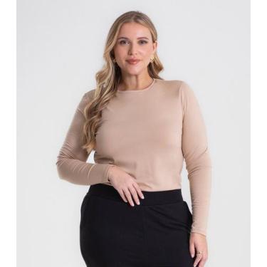 Imagem de Blusa Térmica Feminina Plus Size Secret Glam Marrom, Plus G4, Marrom