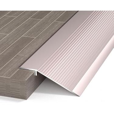 Imagem de Faixa de perfil de transição de piso de 2 peças, 80 cm/100 cm/120 cm, altura ajustável 0,8-5 cm, transição final em liga de alumínio para carpete, azulejo, piso laminado, violetas douradas,