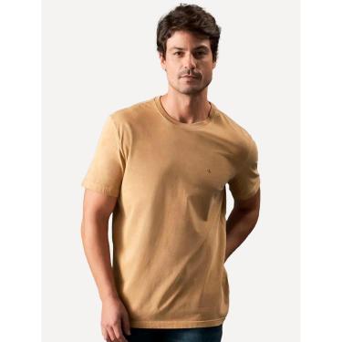 Imagem de Camiseta Calvin Klein Jeans Masculina Monogram Logo Pigmento Marrom Claro-Masculino
