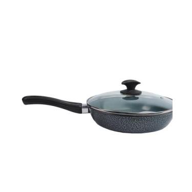 Imagem de Frigideira 24cm cerâmica antiaderente Javali com tampa de vidro, Preto