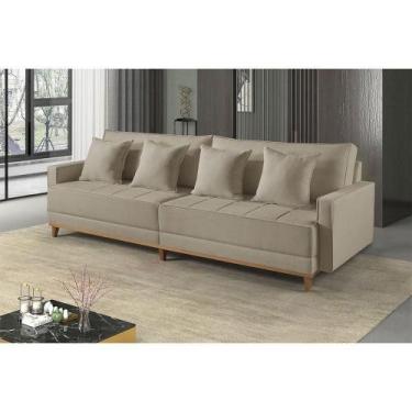 Imagem de Sofá Fixo 5 Lugares M-199 2,40m Estofados Martins Linho Bege Mesclado 