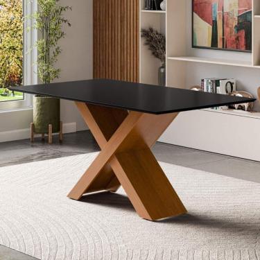 Imagem de Mesa De Jantar 6 Lugares Multimóveis Cr50236 Cinamomo-preto