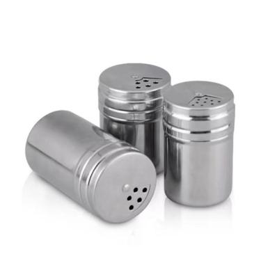 Imagem de Porta Condimento para Saleiro Pimenteiro Temperos Aço Inox com 3 Posições de Dosagem para Cozinha Inox