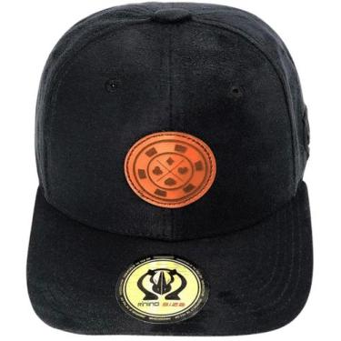 Imagem de Boné Aba Curva Ajustável Rhinosize Naipes Camurça Masculino, Preto, U