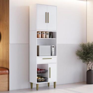 Imagem de Paneleiro Torre Quente 3 Portas 1 Gaveta com Fruteira Lorena - Kaiki M