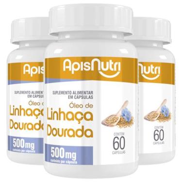 Imagem de Kit 3 Óleo de Linhaça Apisnutri 60 Cápsulas