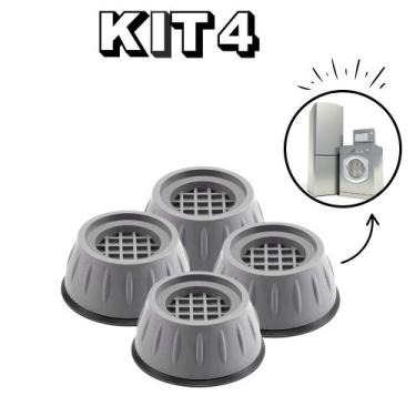 Imagem de Kit 4 Suporte Pé Nivelador Máquina de Lavar Geladeira Fogãpo AntiRuído