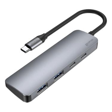 Imagem de Cabo Adaptador Hub 4X1 Usb-C 3.2 Multiportas Uca12 Geonav Cinza