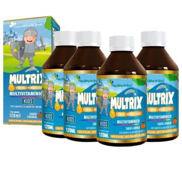 Imagem de Kit 4x Multrix Infantil Vitaminas A Z 4x120ml Laranja Flora-Unissex