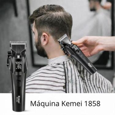 Imagem de Aparador Kemei 1858 Sem Fio Corte Profissional Alta Performance Entreg