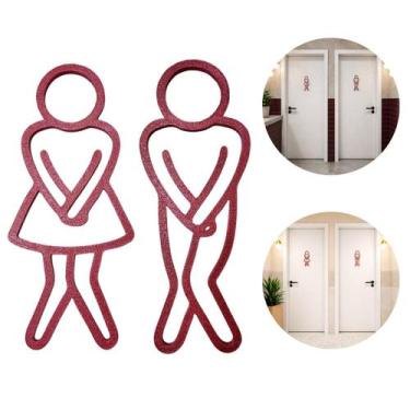 Imagem de Kit Placas Banheiro WC sinalização Sanitário Masculino Feminino Unisex
