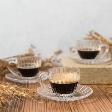Imagem de Xícara de Cristal Siena 90ml com Pires Jogo com 6 para Café e Bebidas Quentes Transpare...