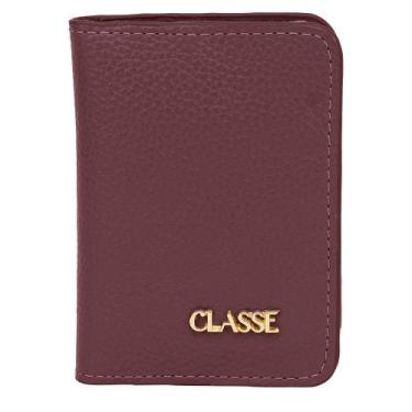 Imagem de Carteira feminina classe couro slim porta cartões, Borgonha