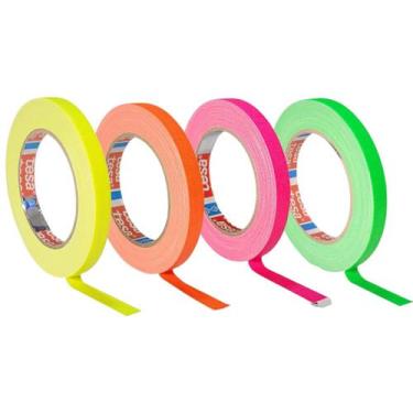 Imagem de KIT 4 rls Fita Tecido Gaffer Tape Tesa 12mmX25m Fluorescente - tesa