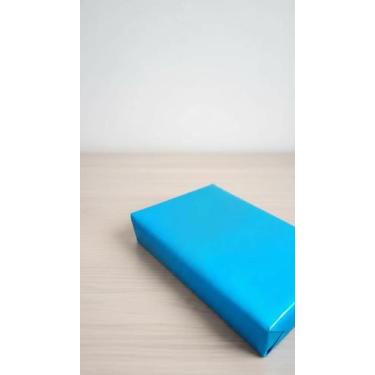 Imagem de Bobina Papel Presente Couchê Azul-Celeste 60cm x 100m - Congratulation