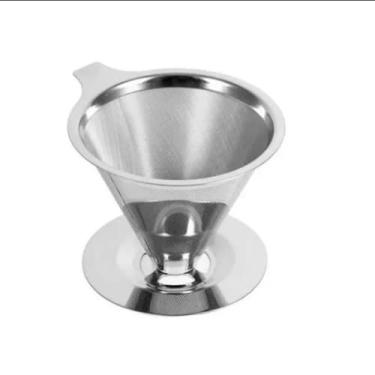 Imagem de Filtro/Coador Para Café Reutilizável Em Aço Inox 2 Xicaras