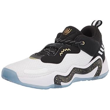 Imagem de adidas Tênis de basquete unissex adulto D.o.n. Edição 3, Preto/dourado metálico/branco, 10.5 Women/10.5 Men