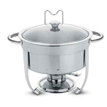 Imagem de Rechaud Banho-Maria Tramontina Inox com Tampa de Vidro - 7L 