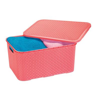 Imagem de Caixa Organizadora Rattan Rosa15L Monte Libano CR1820RS