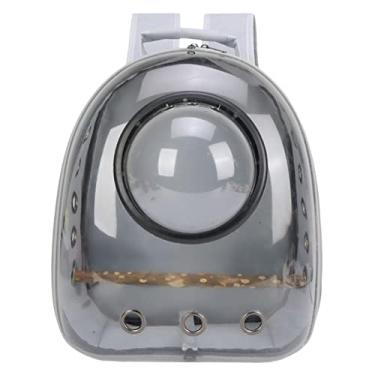 Imagem de Mochila de Transporte de Papagaio Bolha Transparente Portátil Gaiola de Viagem Gaiola de Pássaro Mochila para Passeios Ao Livre, cinza