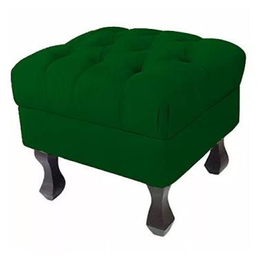 Imagem de Puff Retrô Fixo Luis Xv Capitonê Suede Verde - DS Estofados