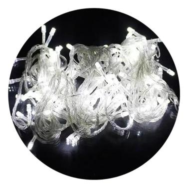 Imagem de Pisca Pisca Led Branco Frio Natal 8 Funções 100 Lâmpada 110V