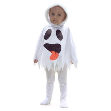 Imagem de Fantasia Poncho Fantasma Bebê com Capuz - Halloween
 P